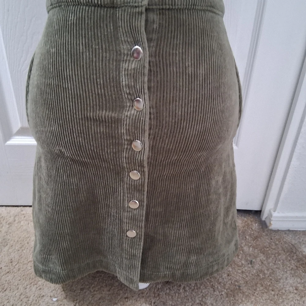 Stylish Forever 21 Olive Corduroy Mini Dress   Size S